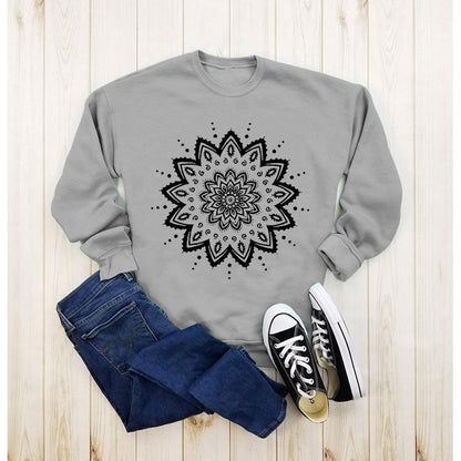 Damen Sweatshirt Mandala-Design Lässig Norvielle