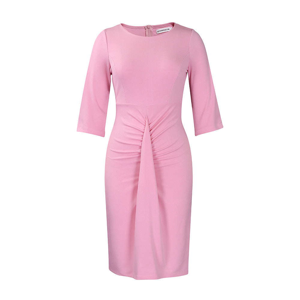 Damen Kleid mit Raffungen Figurbetonter Stil