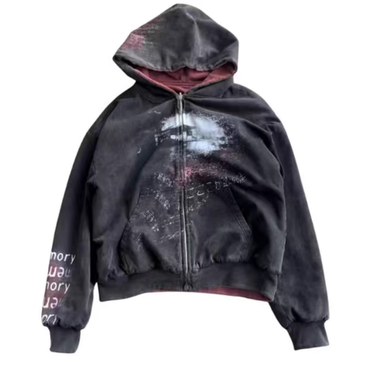 Damen Kapuzenjacke mit Grafikmuster und Seitentaschen