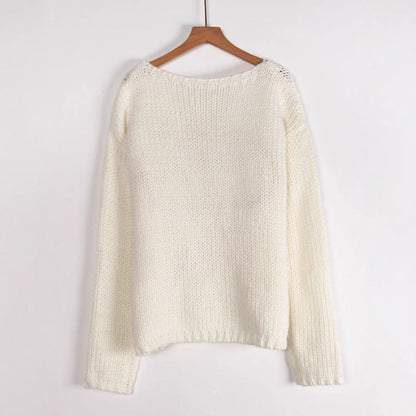 Damen Strickpullover Geflochtenes Schleifenmuster Norvielle