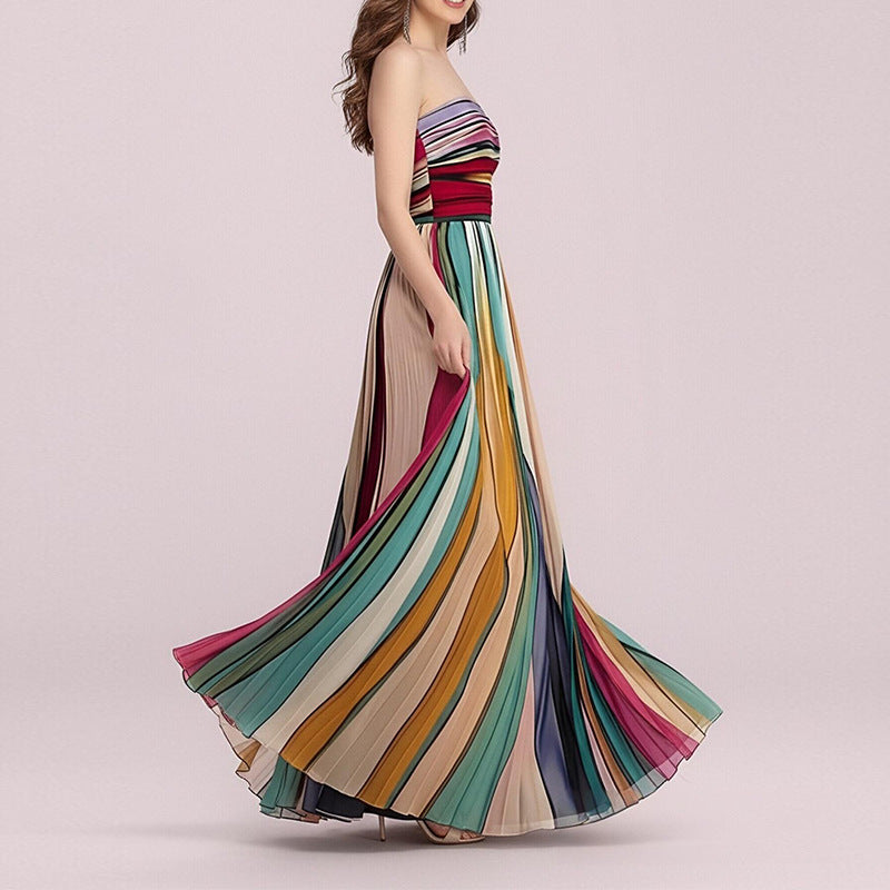 Damen Maxikleid Fließend Raffinierte Farbverläufe Norvielle