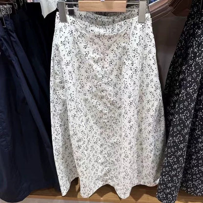 Damen Midirock Elastischer Bund Seitentaschen Norvielle