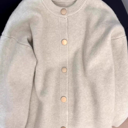 Damen Strickjacke Norvielle Große Knöpfe Flauschig