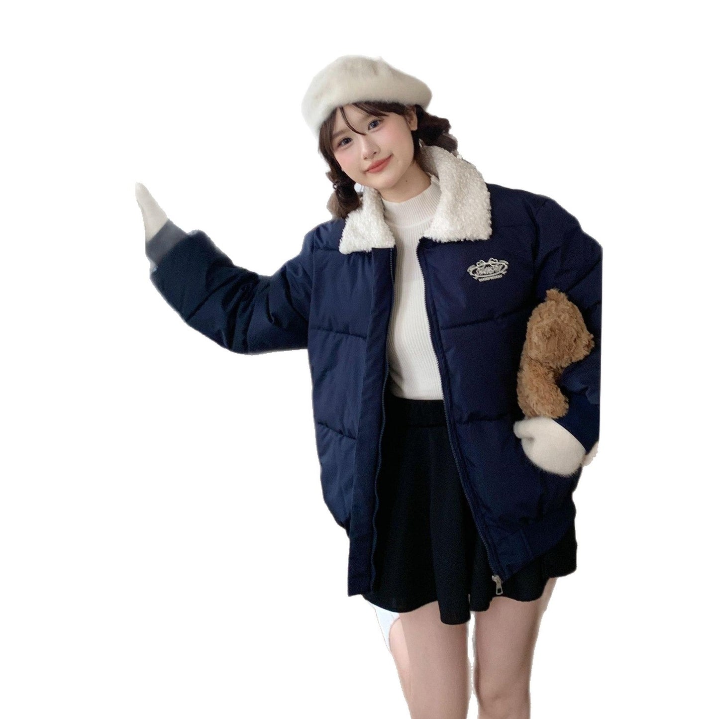 Damen Winterjacke Gepolstert Kuscheliger Kragen