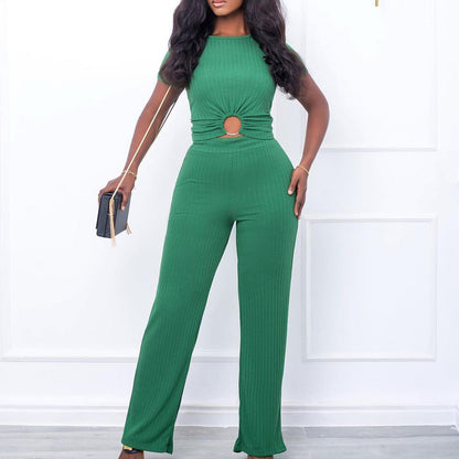 Damen Jumpsuit Hochgeschnitten Schlitz Norvielle