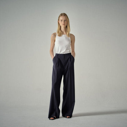 Damen Stoffhose Weites Bein Streifen Norvielle