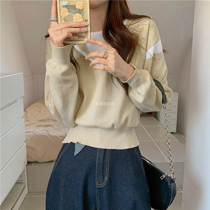 Damen Pullover V-Ausschnitt Oversized Norvielle