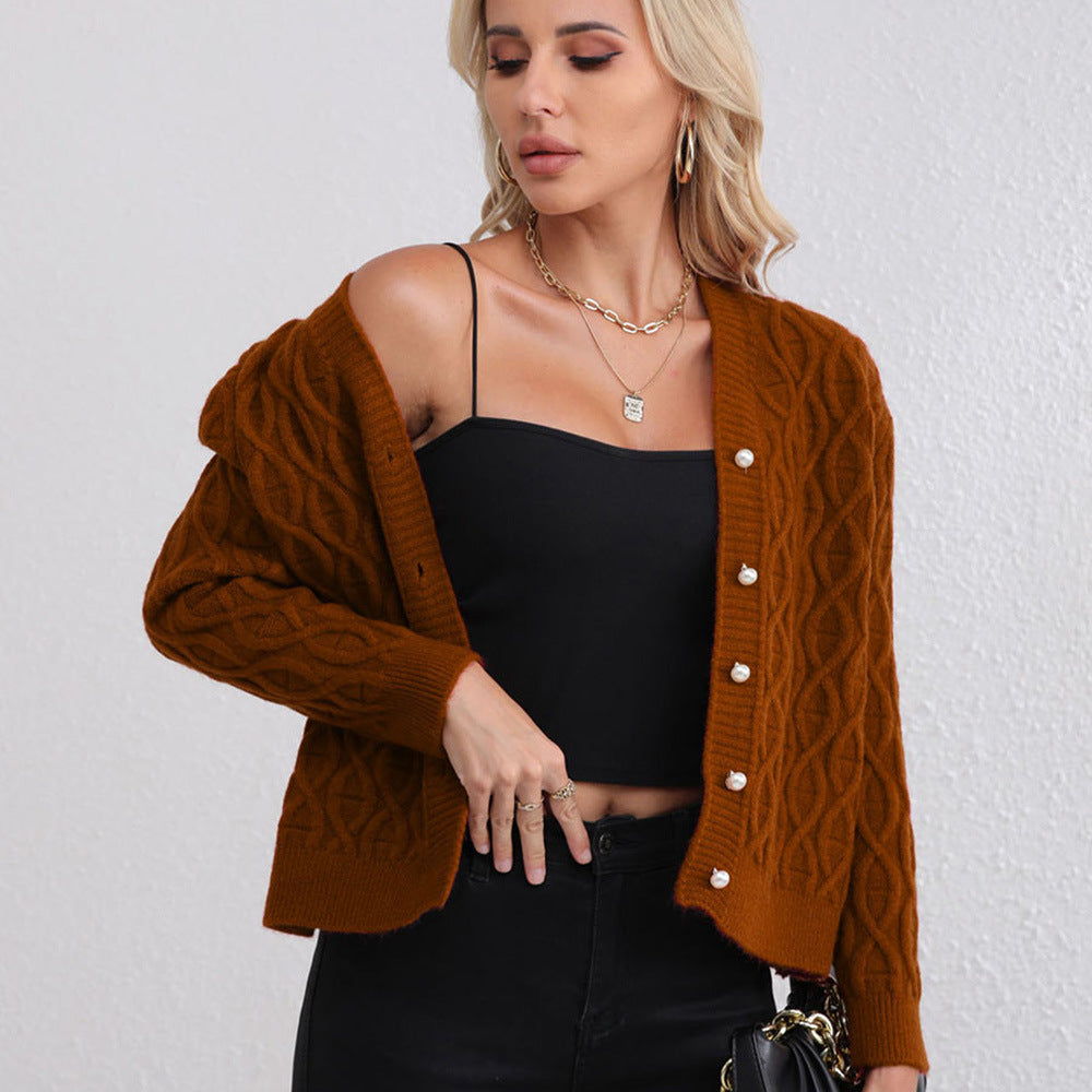 Damen Strickjacke Wabenmuster Norvielle