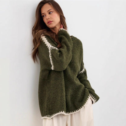 Damen Strickpullover Lässig Farbakzente Norvielle - Norvielle