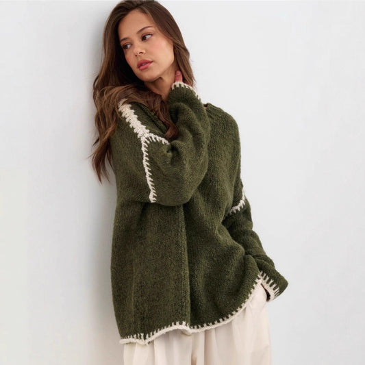 Damen Strickpullover Lässig Farbakzente Norvielle - Norvielle