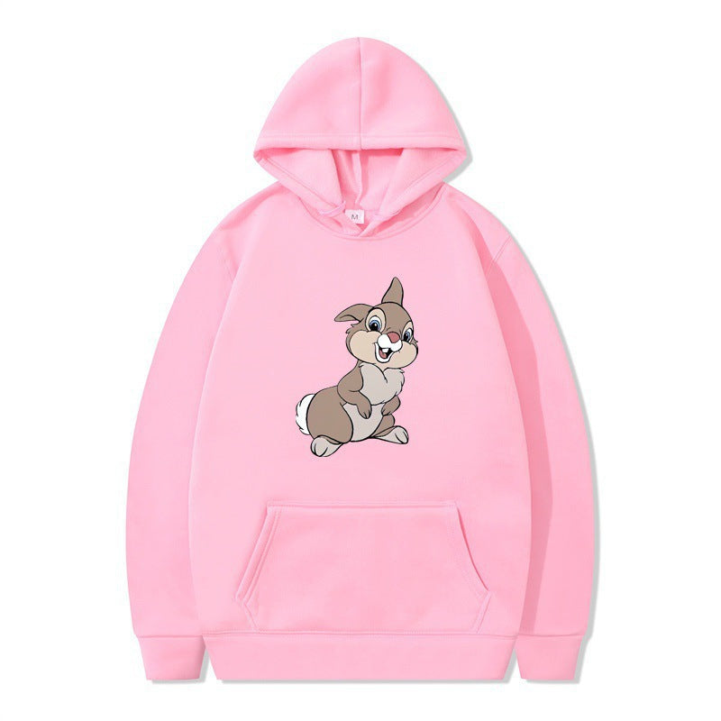 Damen Pullover Kapuzenpullover mit Kängurutasche und Hasen-Design