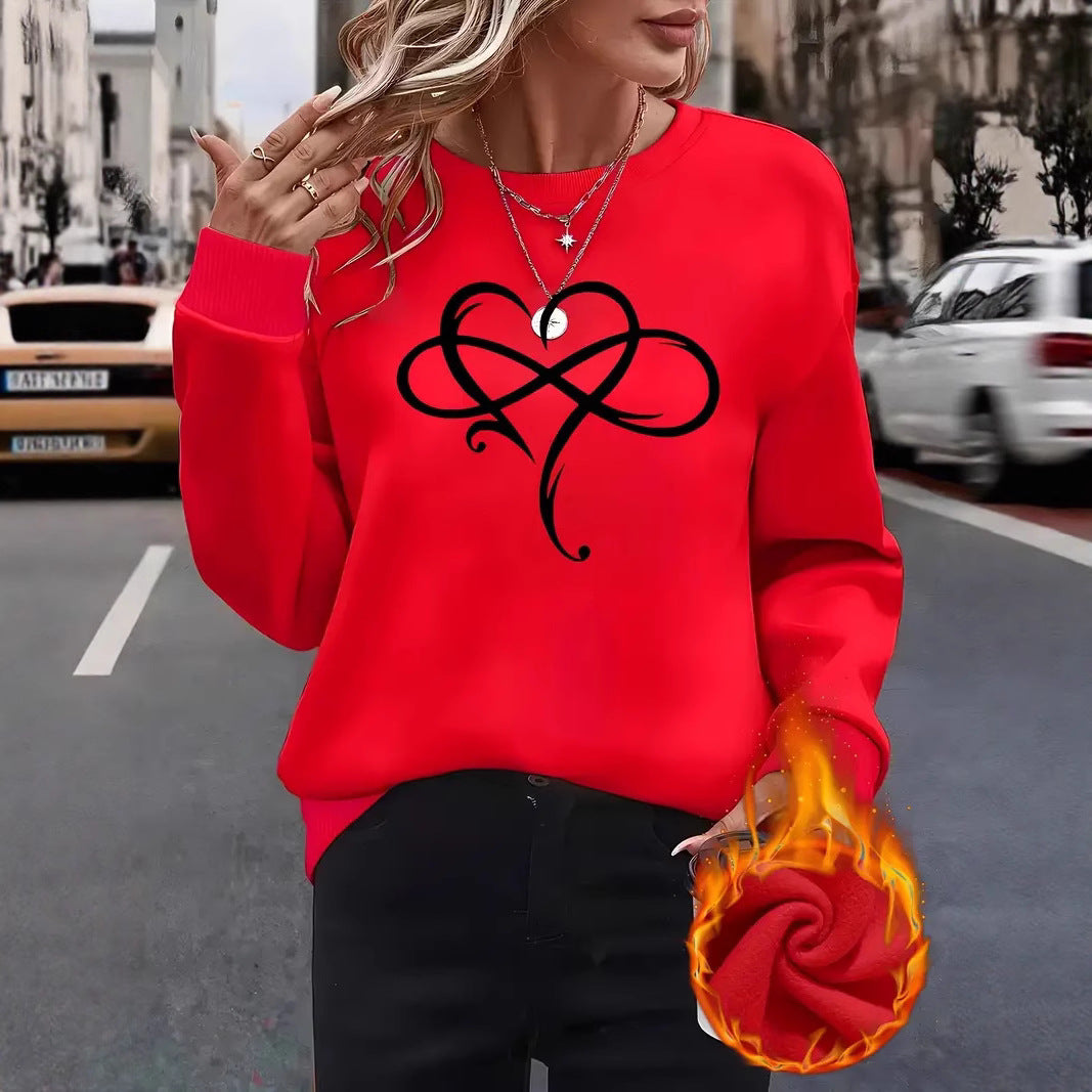 Damen Sweatshirt Herzdesign Entspannt Norvielle