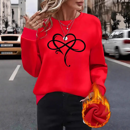 Damen Sweatshirt Herzdesign Entspannt Norvielle