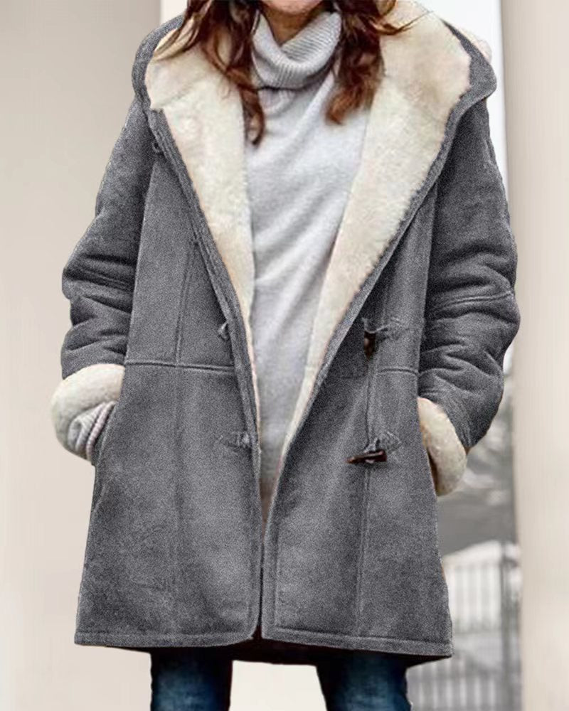Damen Wollmantel Teddy-Futter Locker Passform Norvielle