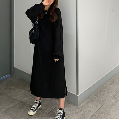 Damen Maxikleid Langärmlig Strukturiert Norvielle