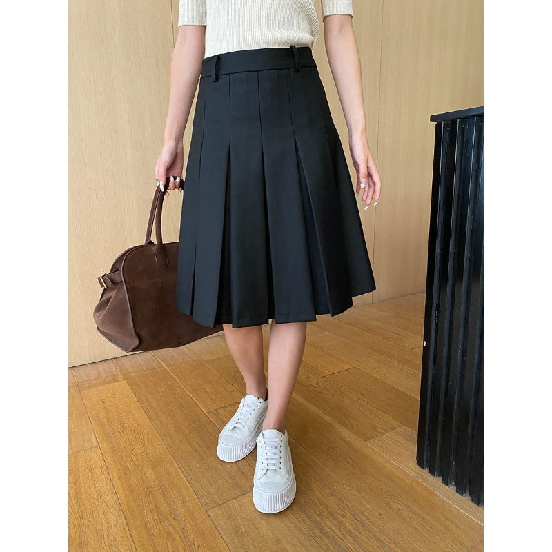 Damen Midirock Faltenwurf Hohe Taille Norvielle