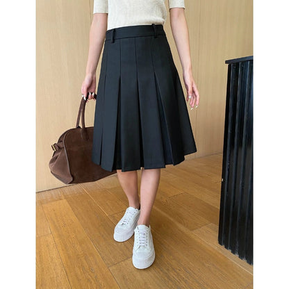 Damen Midirock Faltenwurf Hohe Taille Norvielle