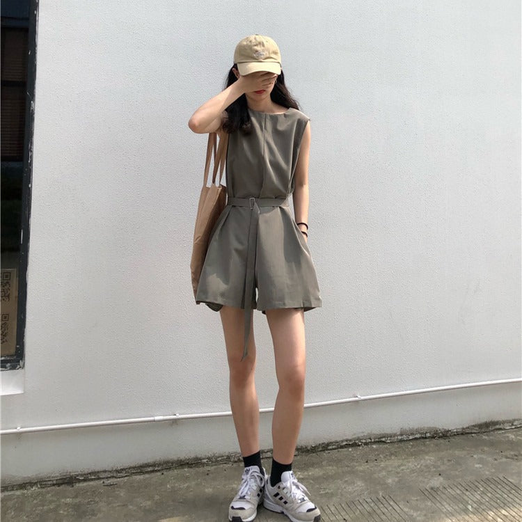 Damen Jumpsuit Tailliert Polyester Praktische Taschen