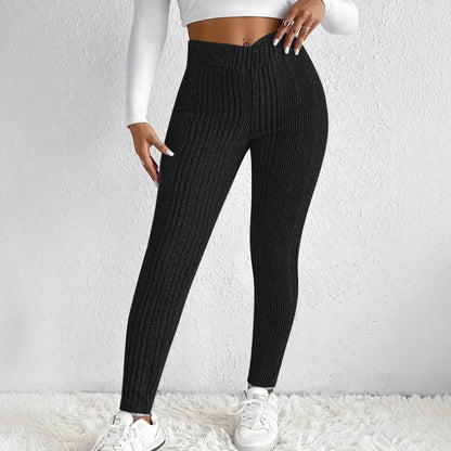 Damen Leggings Figurbetont Streifenmuster