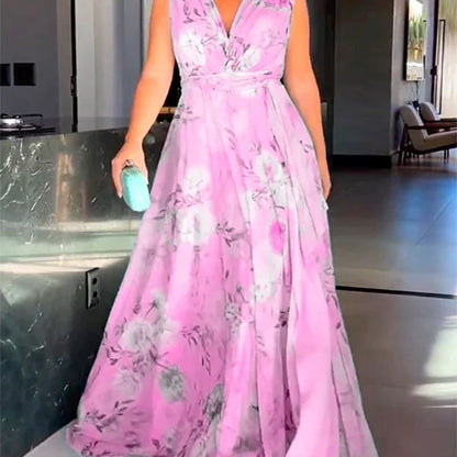 Damen Maxikleid Fließend Rüschen Elegant - Norvielle