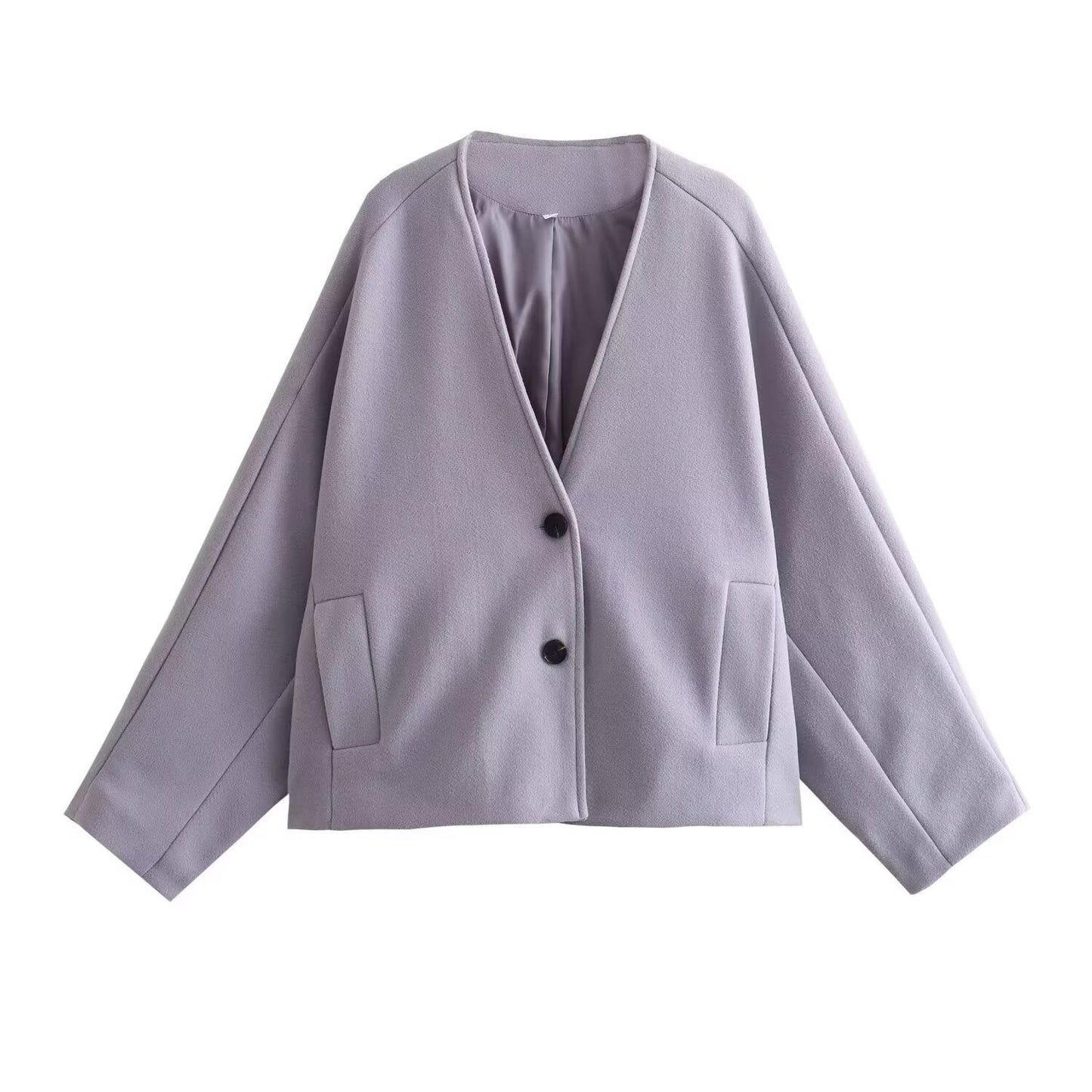 Damen Kurzjacke Elegant Schnitt Taschen Norvielle