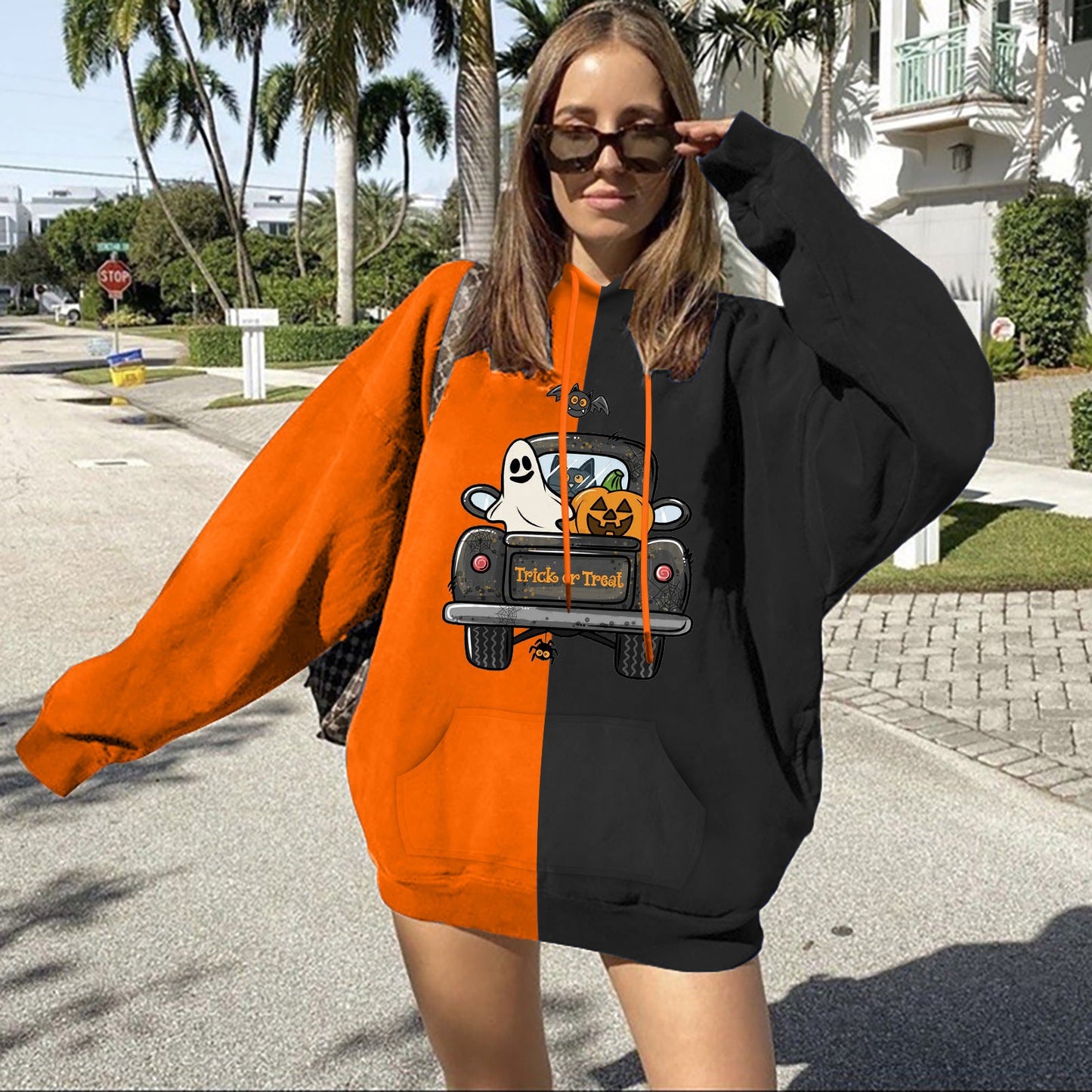 Damen Kapuzenpullover Halloween-Motiv Norvielle
