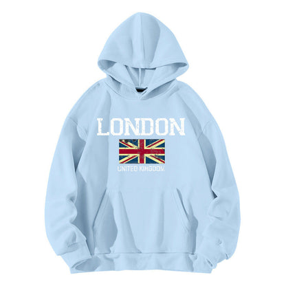Damen Kapuzenpullover London-Style Kängurutasche Gemütlicher Schnitt