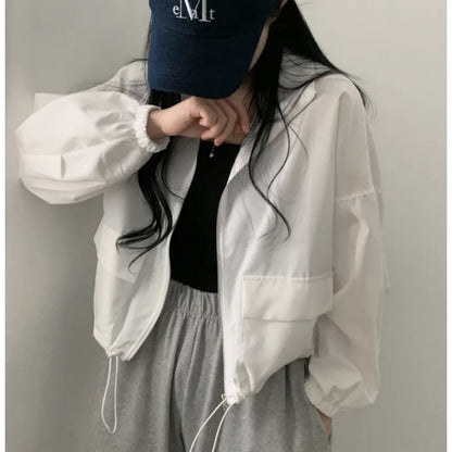 Damen Cropped Jacke Elastisch Lässiger Schnitt