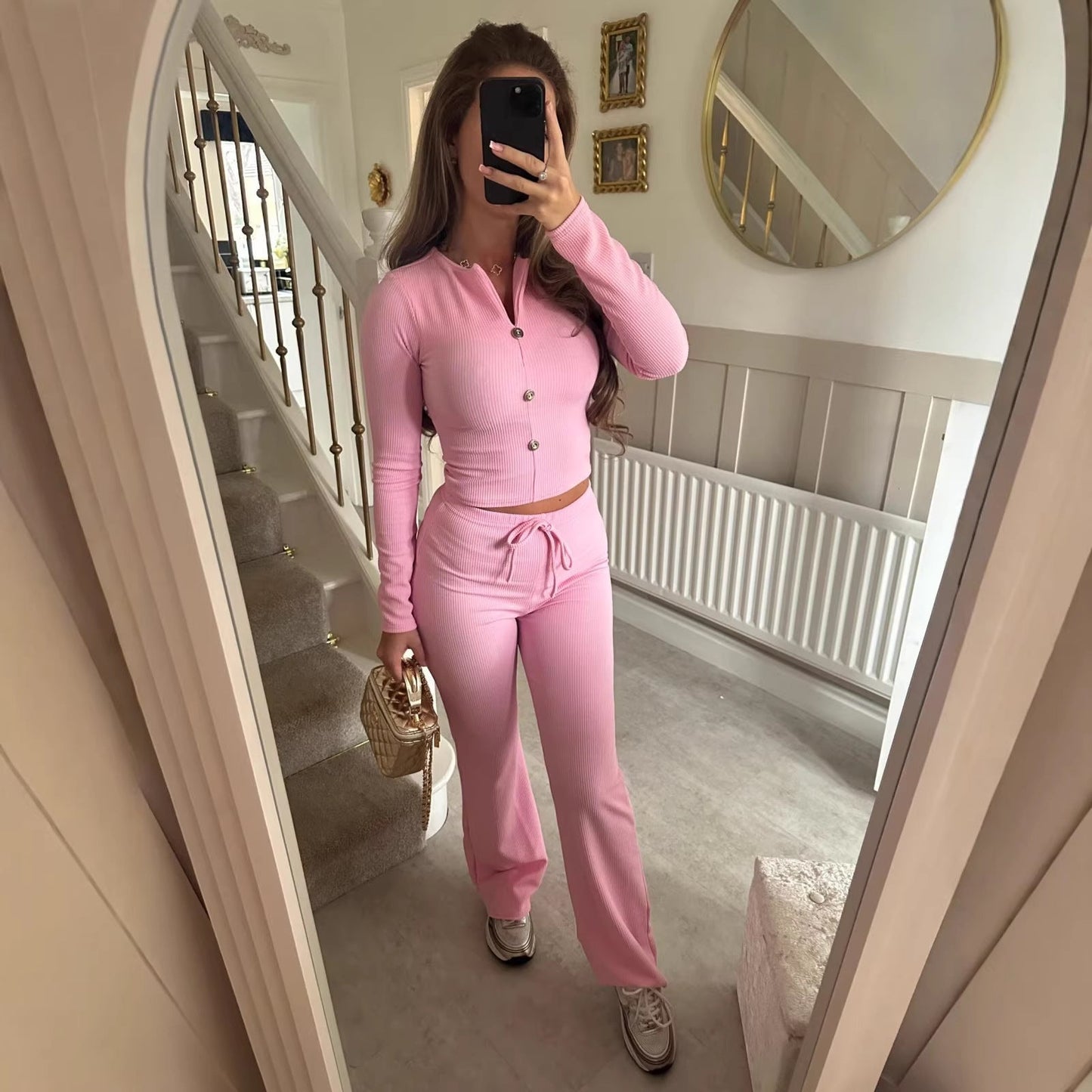 Damen Jumpsuit Eleganter Knopfverschluss Lässiger Schnitt