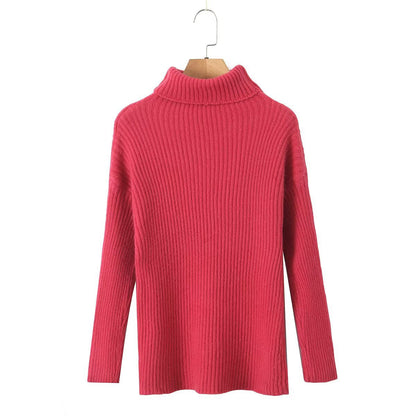 Damen Grobstrickpullover Stehkragen Norvielle