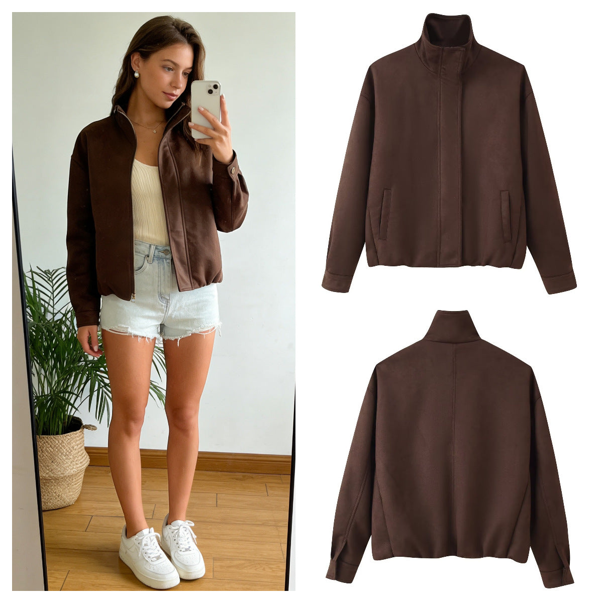 Damen Übergangsjacke mit hohem Kragen Norvielle - Norvielle