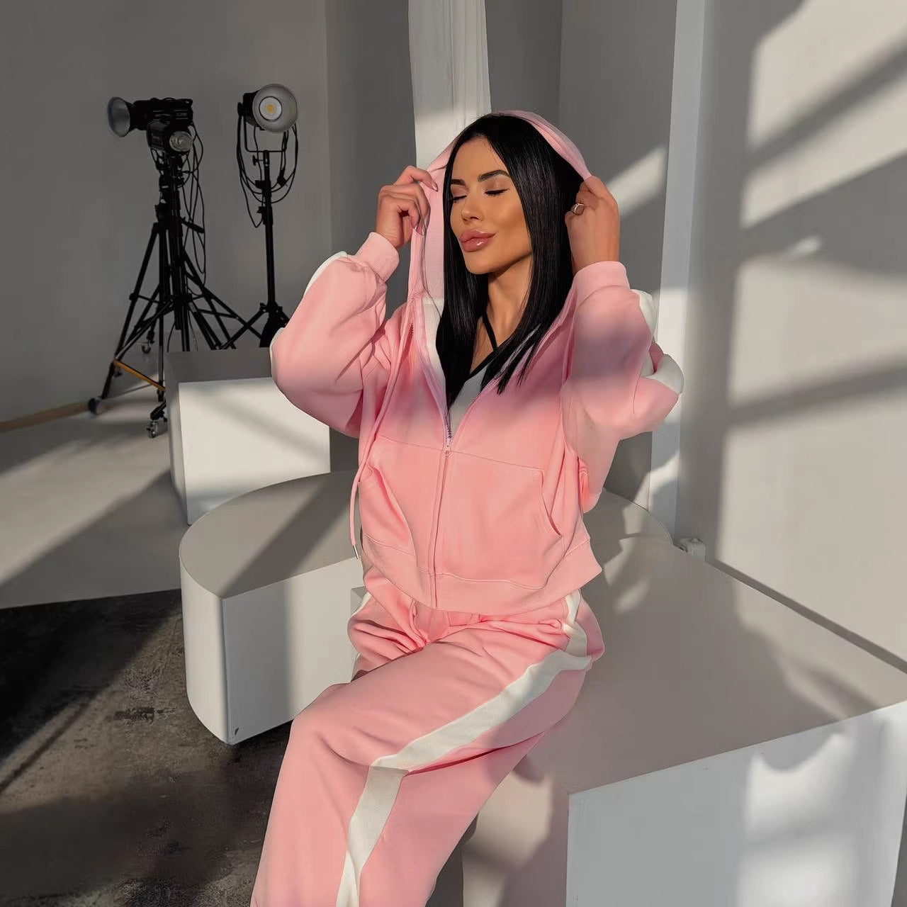 Damen Sport-Set Hoodie Jogginghose Bequem Norvielle