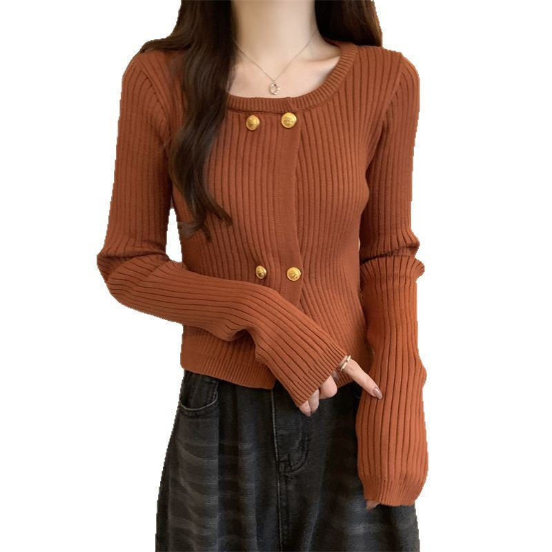 Damen Cardigan aus Strickstoff mit Knöpfen Dunkelblau