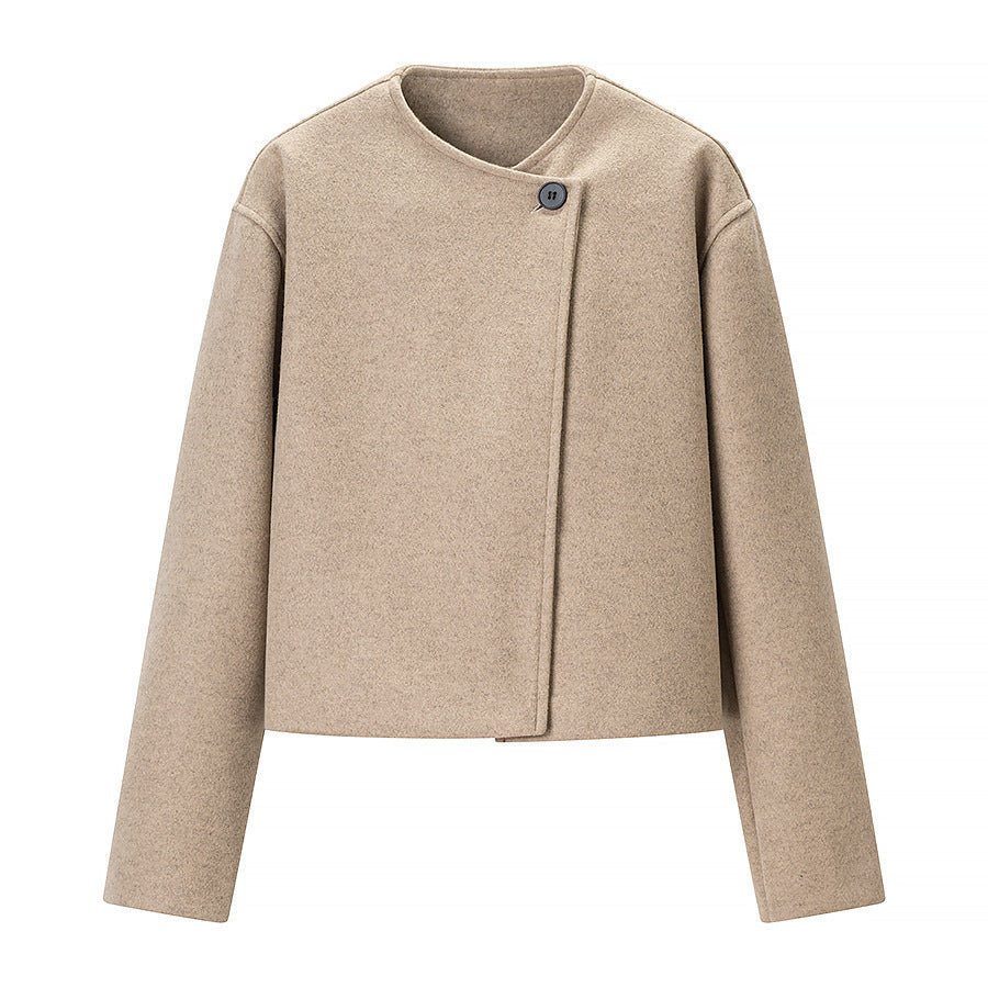 Damen Kurzjacke Asymmetrisch Knopfdesign