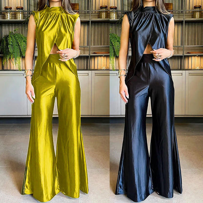 Damen Jumpsuit Eleganter Schnitt Tiefes Dekolleté Norvielle