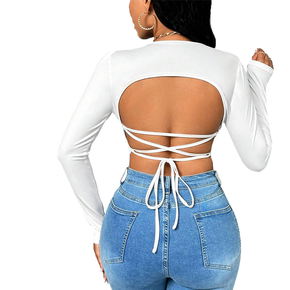 Damen Langarmshirt V-Ausschnitt Modischer Schnitt Norvielle