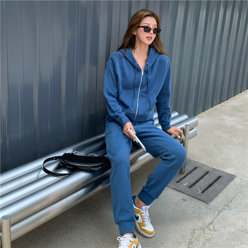 Damen Sport-Set mit Kapuzenjacke und Jogginghosen Norvielle