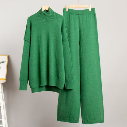 Damen Strickensemble Weiter Schnitt Hoher Kragen Norvielle
