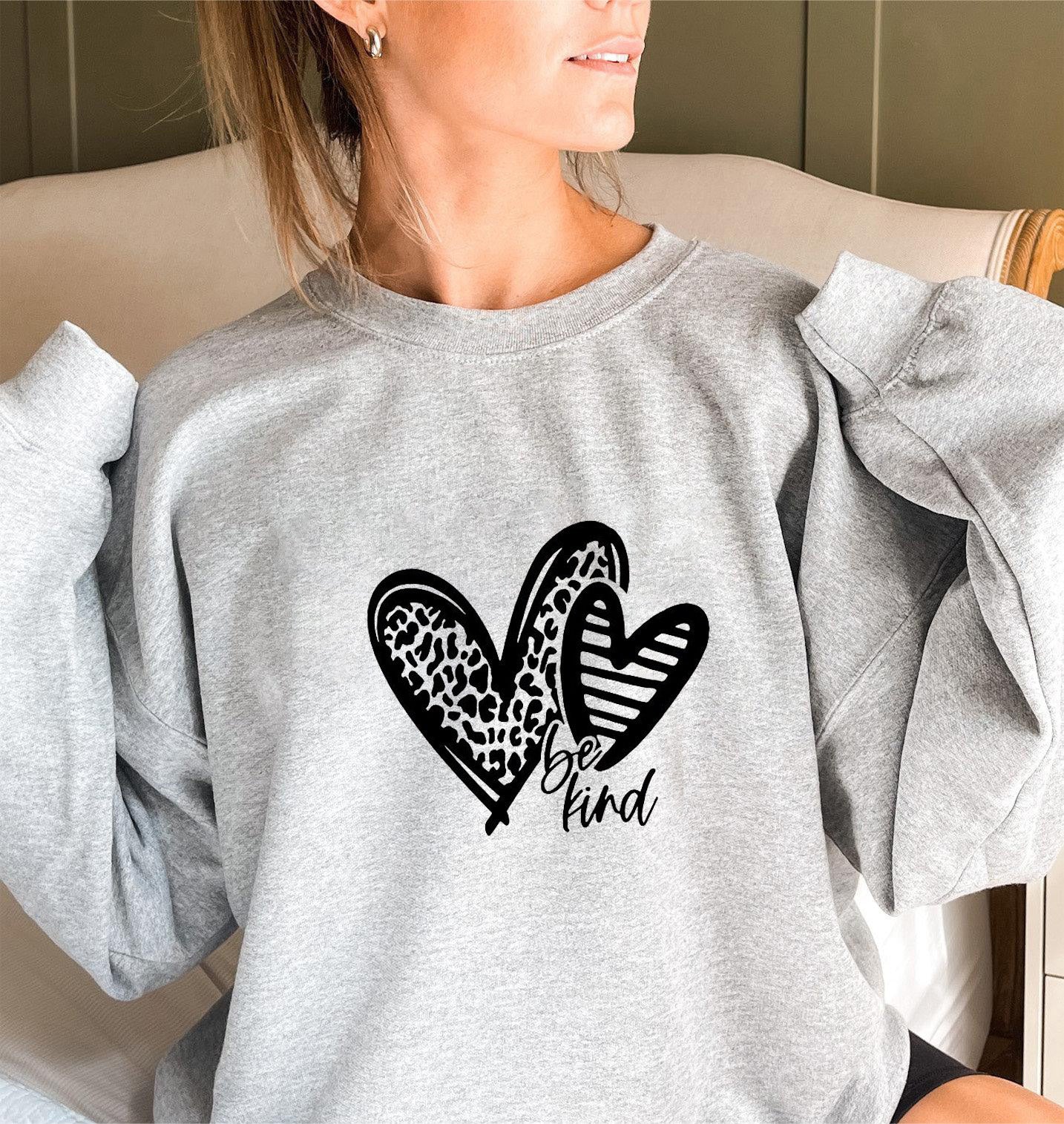 Damen Sweatshirt Herzmotiv Lässiger Schnitt Norvielle