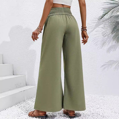 Damen Palazzo-Hose Elastischer Bund Lässiger Schnitt Norvielle