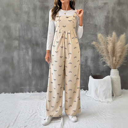 Damen Latzhose Floralmuster Baumwolle Bequem - Norvielle