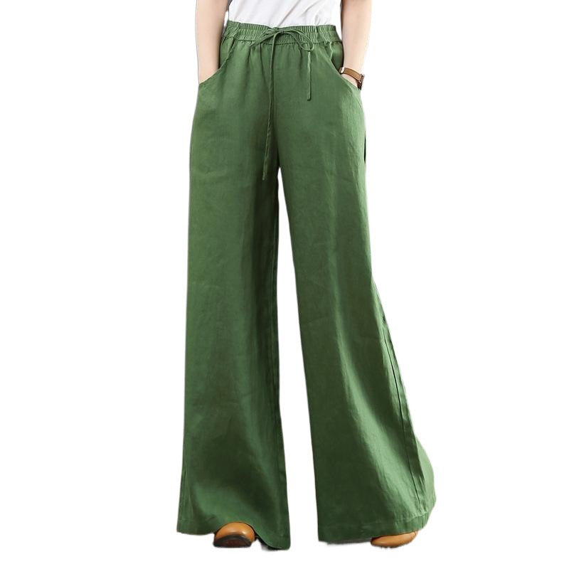 Damen Leichte Weite Hose Elastischer Bund Bequem