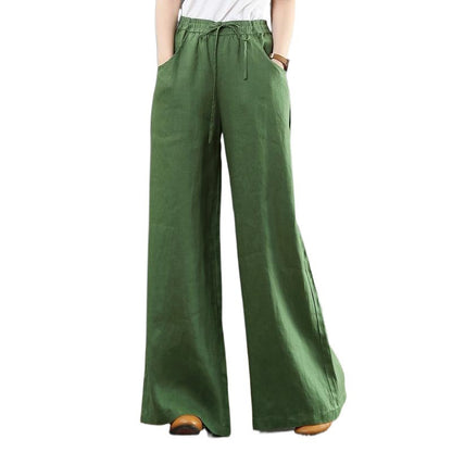 Damen Leichte Weite Hose Elastischer Bund Bequem