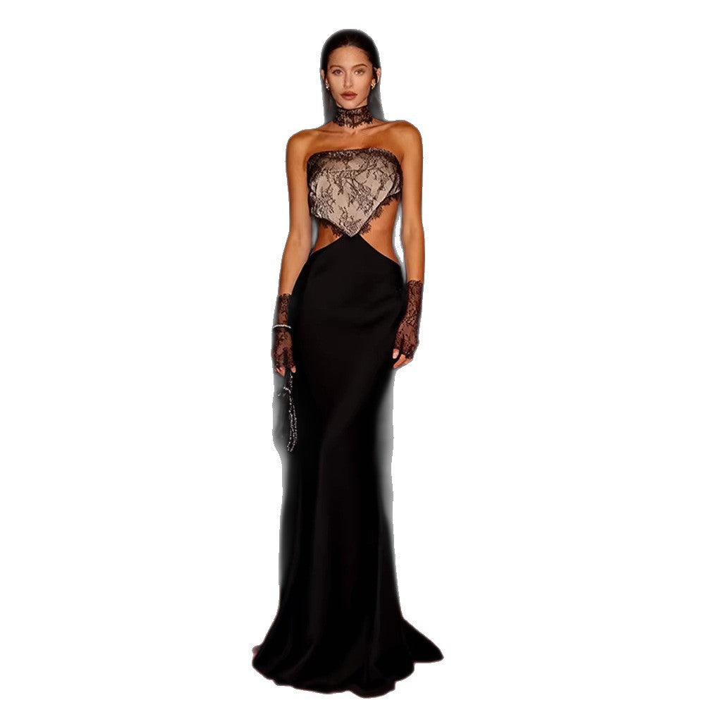 Damen Abendkleid Spitzenoberteil Figurbetonter Schnitt Norvielle