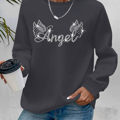 Damen Sweatshirt Glitzernd Lässig Norvielle