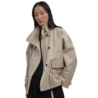 Damen Übergangsjacke mit Gürtel und Stehkragen Norvielle