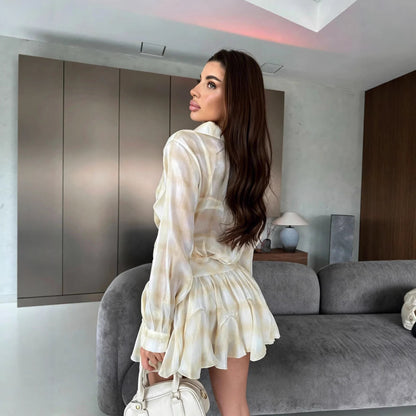 Damen Ensemble Bluse Röckchen Leicht