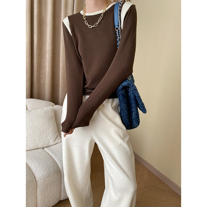 Damen Langarmshirt Kontrast-Einsätze Norvielle - Norvielle