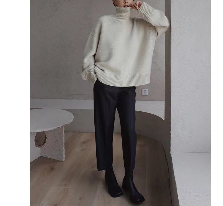 Damen Oversized Rollkragenpullover Weiches Strick Norvielle