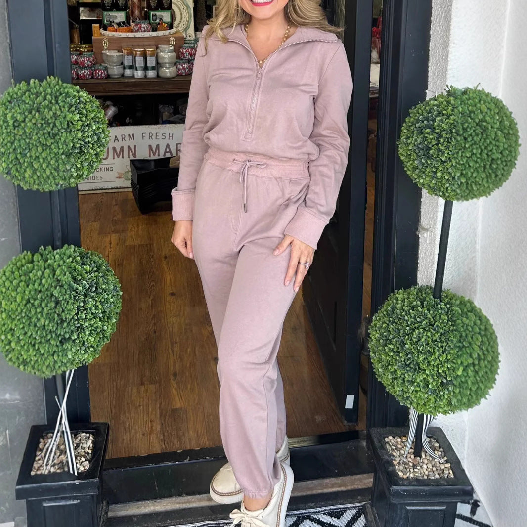 Damen Jumpsuit mit Stehkragen und Taschen Norvielle